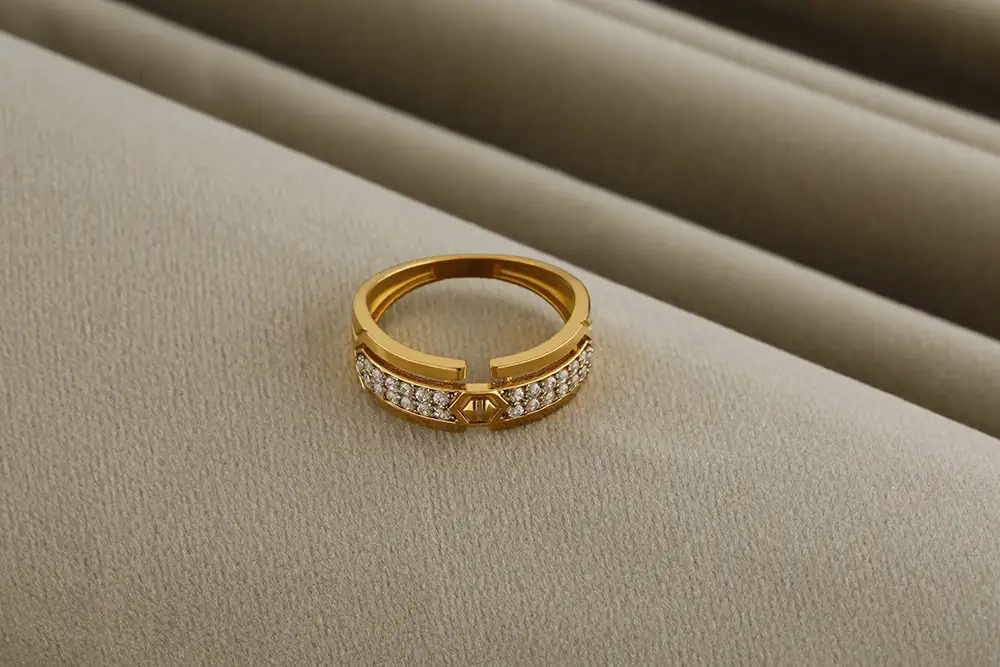 Men’s Gold Plated 925 Silver Ring VJ56